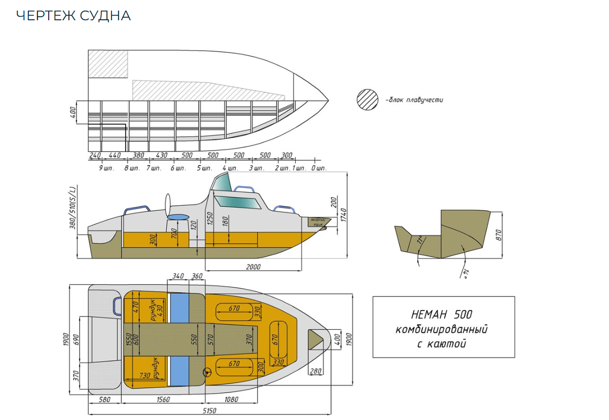Комбинированный катер Neman-500 с каютой в Прокопьевске