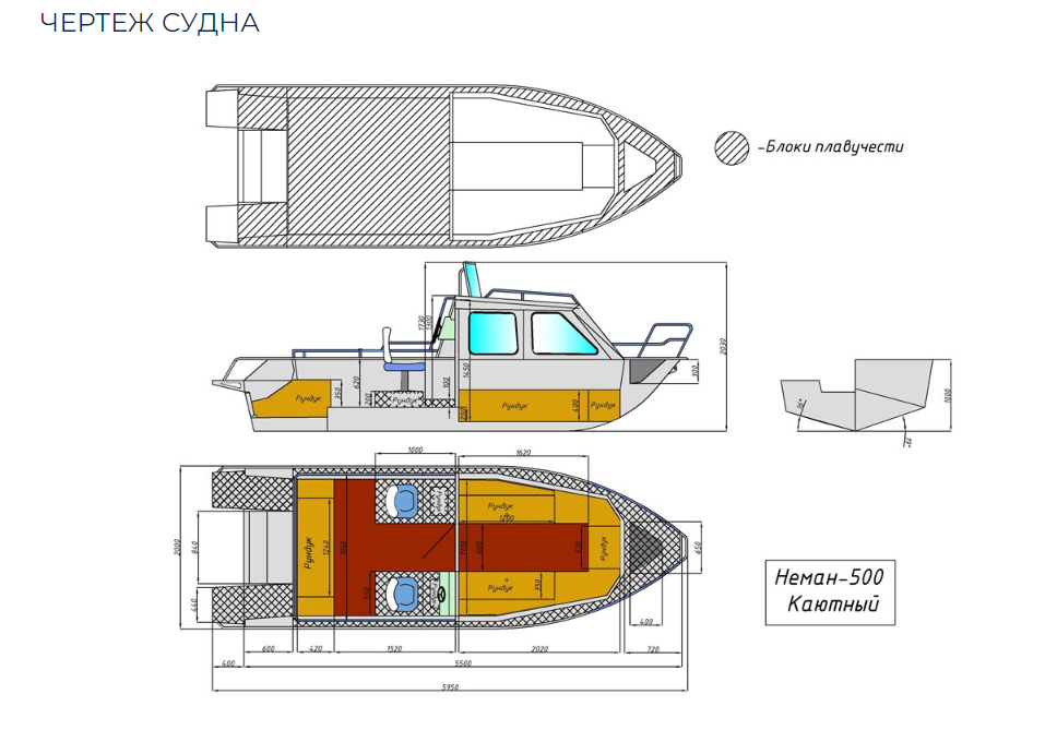 Алюминиевый катер Неман-500 (каютный) в Прокопьевске