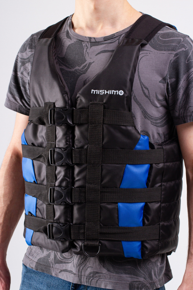 Жилет спасательный MISHIMO PRO Премиум качества Черно-синий в Прокопьевске