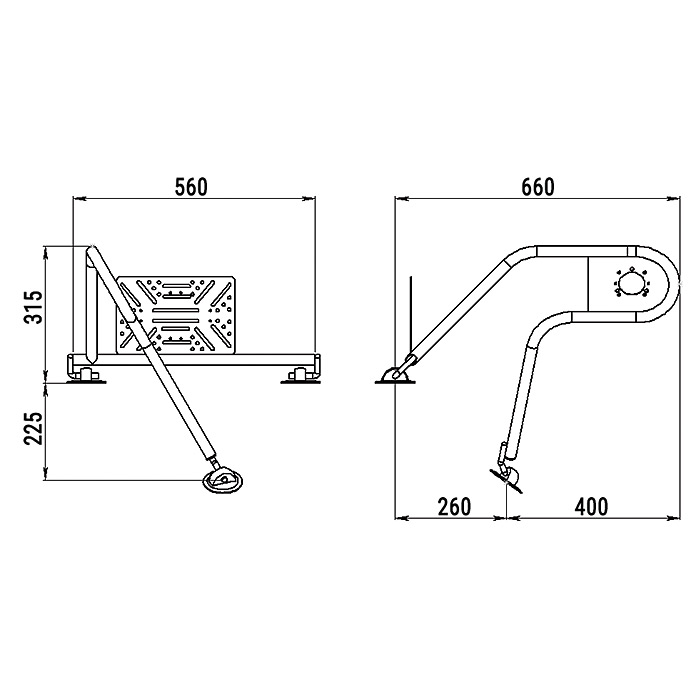 Стойка рулевая с креплением на баллон надувной лодки 25мм в Прокопьевске