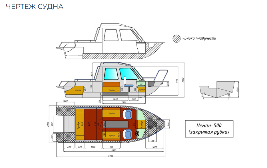 Алюминиевый катер Неман-500 (закрытая рубка) в Прокопьевске