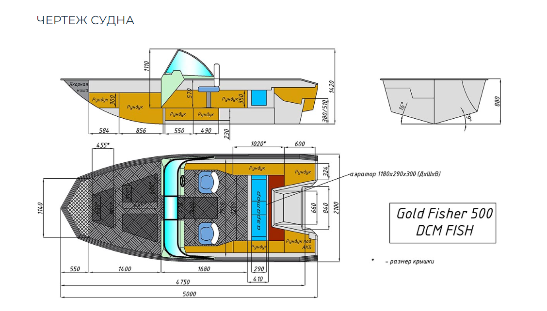 Алюминиевый катер Gold Fisher 500 DCM FISH в Прокопьевске