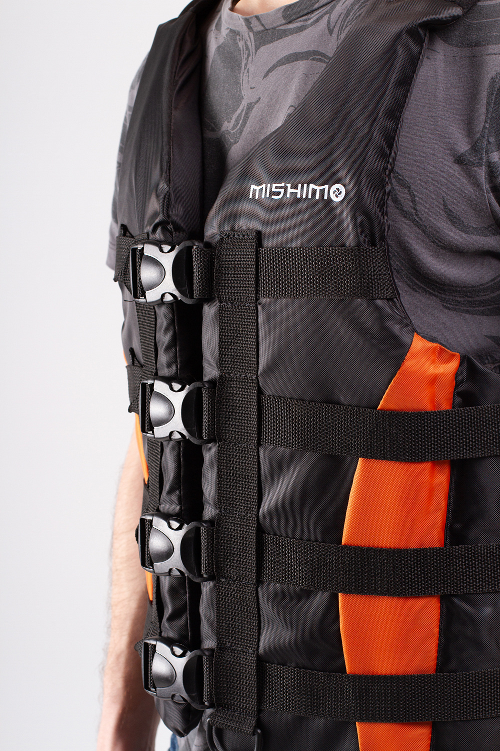 Жилет спасательный MISHIMO PRO Премиум качества Черно-оранжевый в Прокопьевске