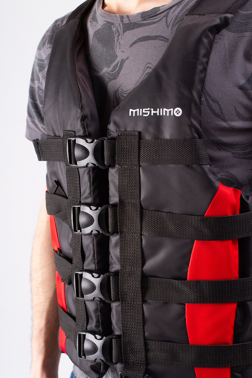Жилет спасательный MISHIMO PRO Премиум качества Черно-красный в Прокопьевске